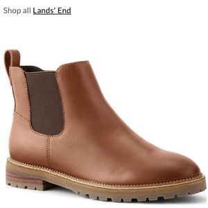 Land’s End - wide width, side zip, lug chelsea boots